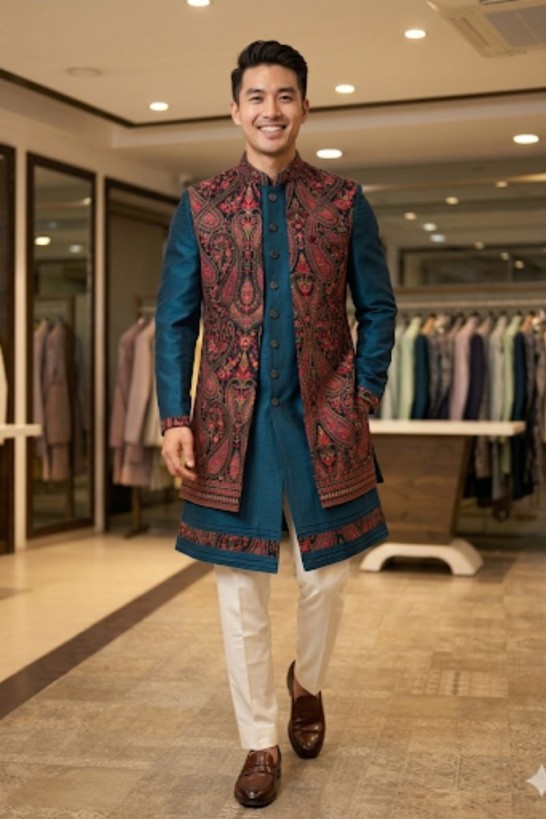 TEAL BLUE LONG JACKET 